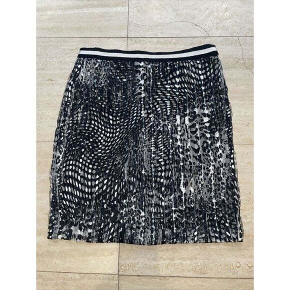 Moiselle womens Black White Mesh skirt size 40 US4‎ black A-line lined